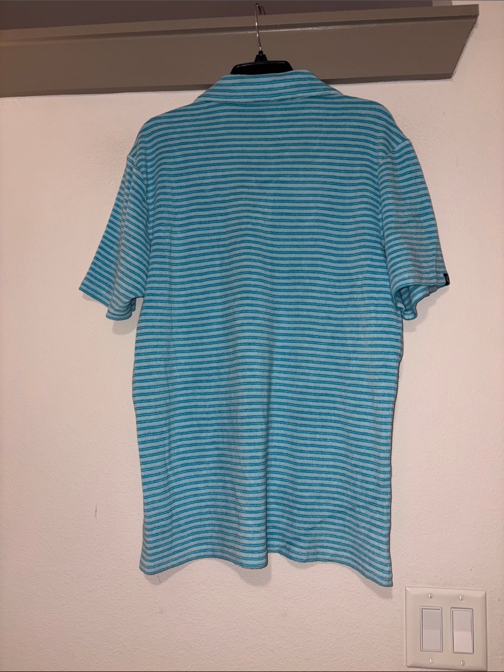 Criquet Men’s Blue Stripe Terrycloth Polo Shirt SZ L NWT - Picture 2 of 4